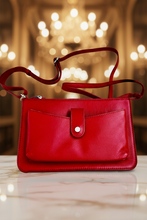 Load image into Gallery viewer, Leather Red Crossbody/shoulder bag
