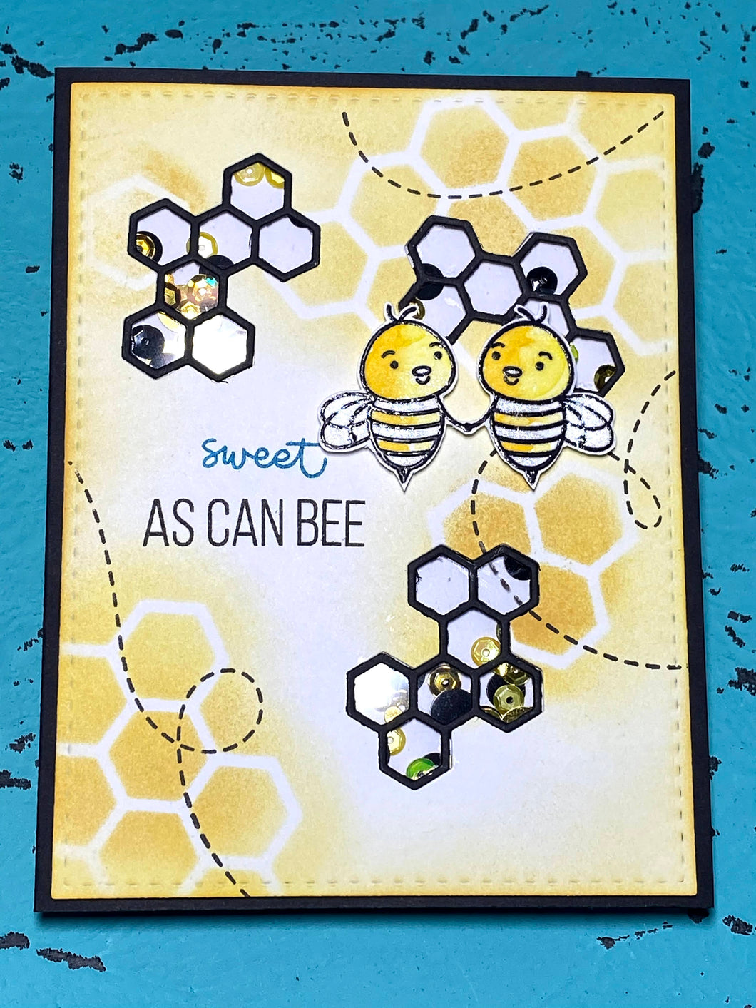 Shaker card, sweet as can bee / you make this world a beautiful place (inside)