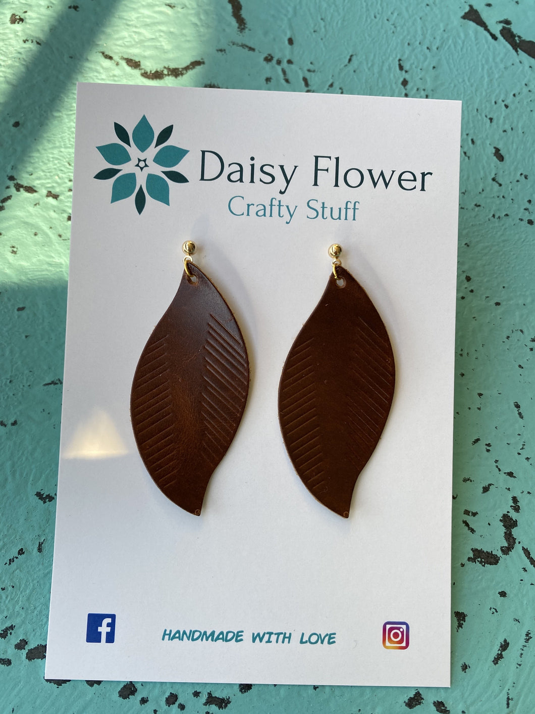 Leather Dark Brown earrings